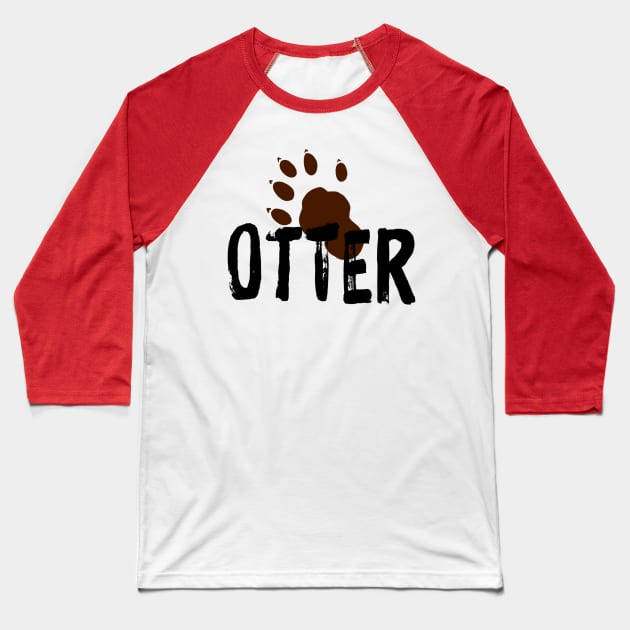 Otter (Paw) Baseball T-Shirt by JasonLloyd